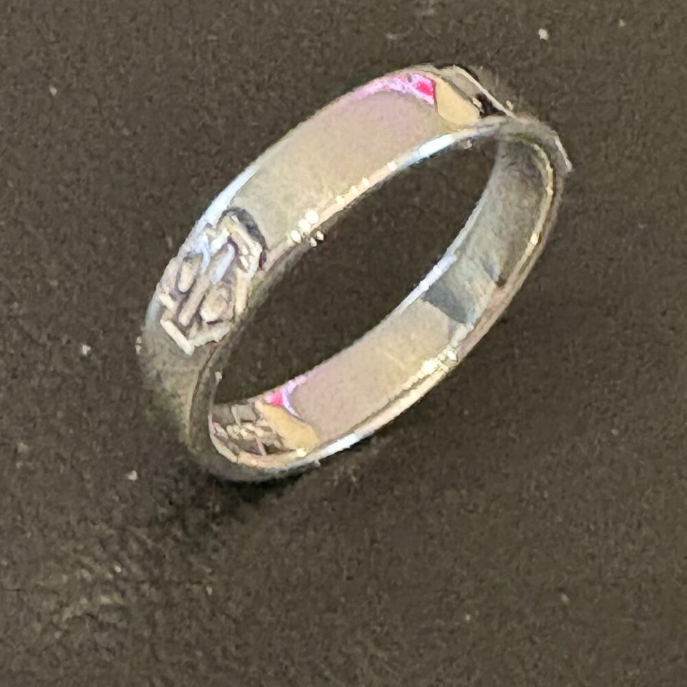 HARLEY DAVIDSON LADIES CURQUE CYRSTAL BAND BAR & SHIELD STERLINE SILVER RING